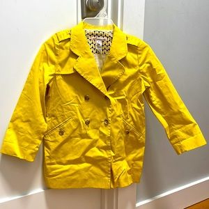 Bonpoint yellow double breasted trench, size 6